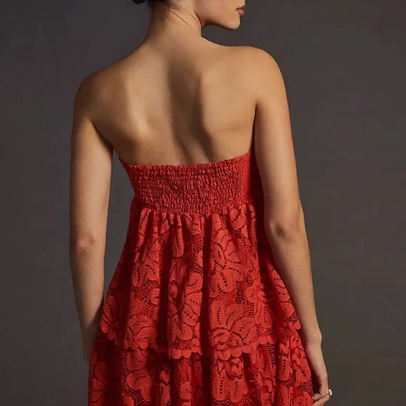 Anthropologie Maeve Strapless Lace Mini Dress NWT - Picture 5 of 15